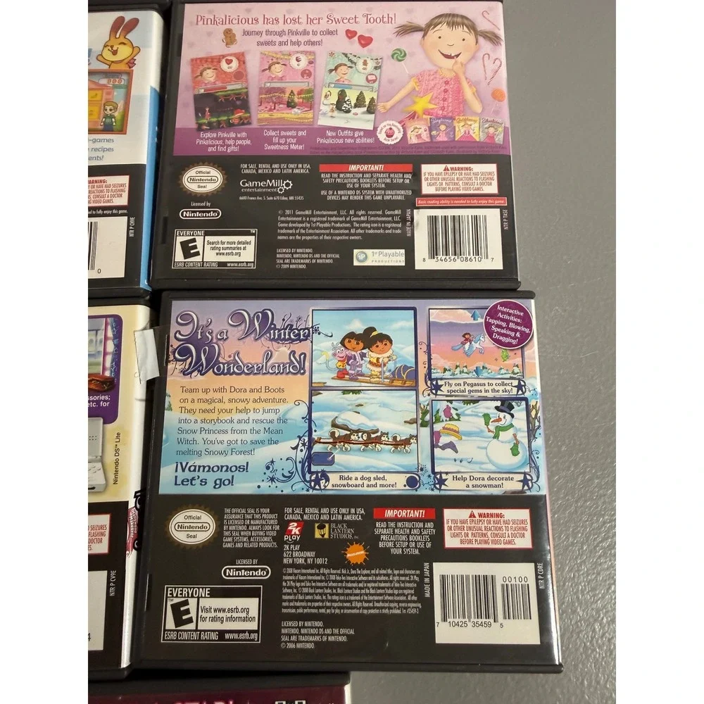 Nintendo DS Game Lot 7 Barbie Dora Hello Kitty Nancy Drew Silverlicious Manuals